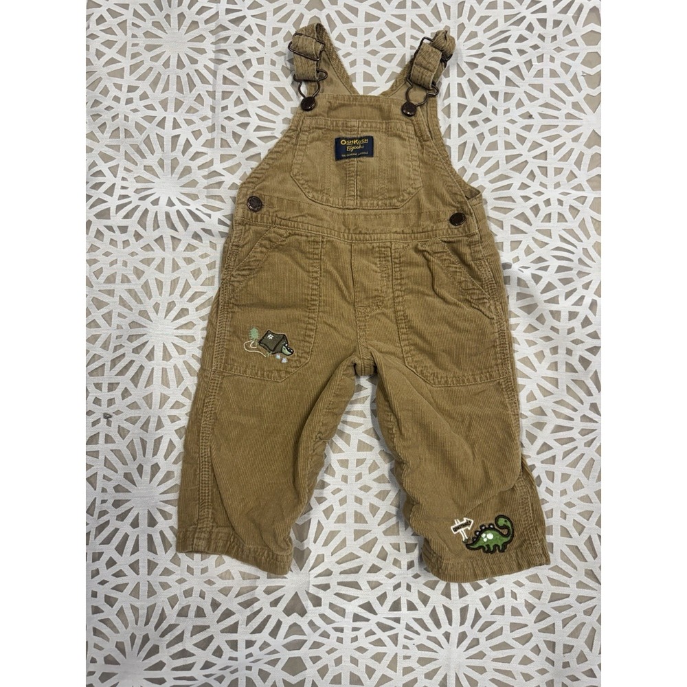 Osh Kosh B'Gosh Dinosaur Animal Corduroy Overalls Size 9 Months